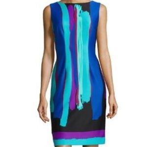 Chetta B Blue Sleeveless Sheath Cocktail Dress